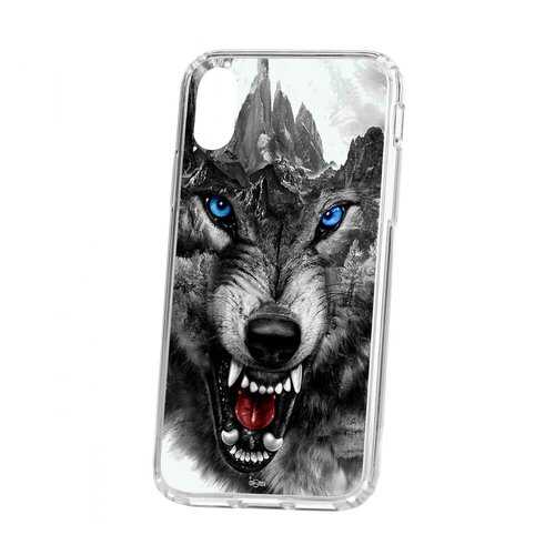 Чехол Apple iPhone X/XS Kruche Print Волк в Теле2