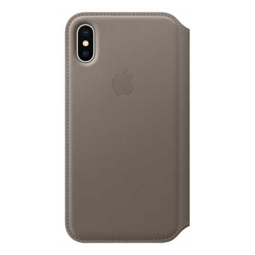 Чехол Apple Leather Folio Taupe MQRY2ZM/A для iPhone X в Теле2