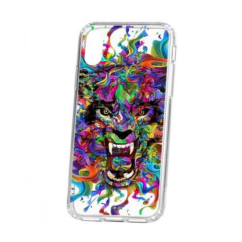 Чехол Kruche Apple iPhone X/XS Print Colored beast в Теле2