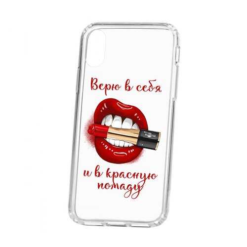 Чехол Kruche Apple iPhone X/XS Print Red lipstick в Теле2