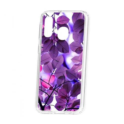 Чехол Kruche Samsung Galaxy A40 2019 Print Purple leaves в Теле2