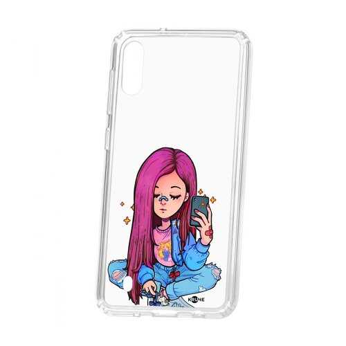 Чехол Kruche Samsung Galaxy M10 Print Pink Hair в Теле2