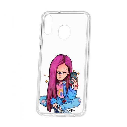 Чехол Kruche Samsung Galaxy M20 Print Pink Hair в Теле2