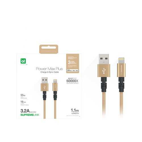 Кабель Amazingthing SupremeLink MFi Power Max Plus USB-iP Gold 1.1m 3.2A в Теле2