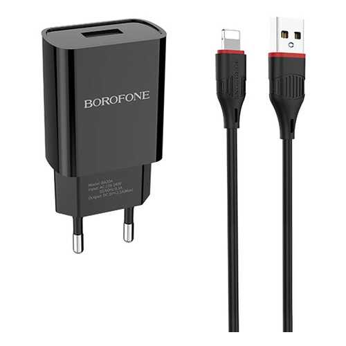 Сетевое зарядное устройство Borofone BA20A 1USB 2.1A 1м Black в Теле2