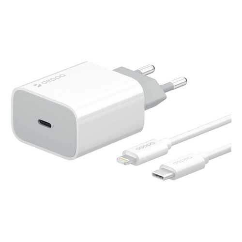 Сетевое зарядное устройство Deppa USB Type-C, PD, 18W + кабель USB-C/Lightning MFI, в Теле2