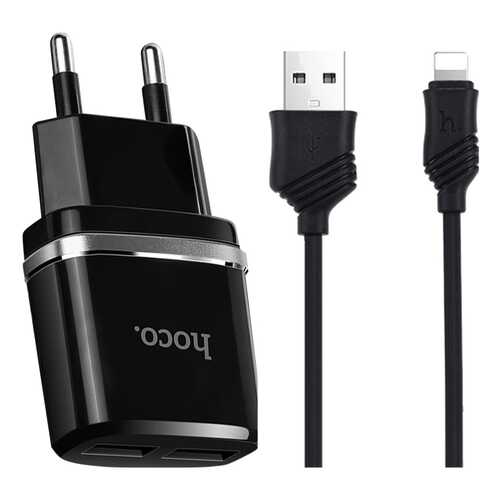 Сетевое зарядное устройство Hoco C12 2 USB 2,4A Black в Теле2