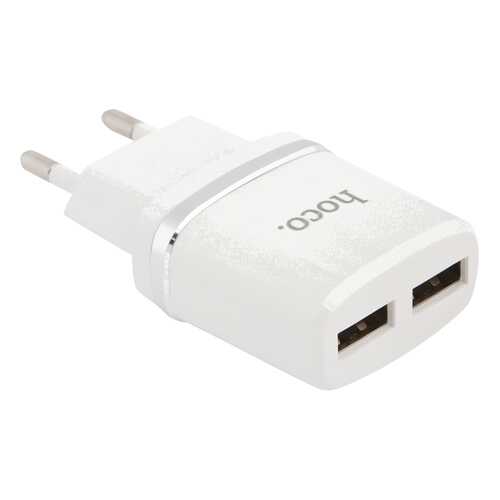 Сетевое зарядное устройство Hoco C12 Smart Dual 2 USB 2,4A White в Теле2