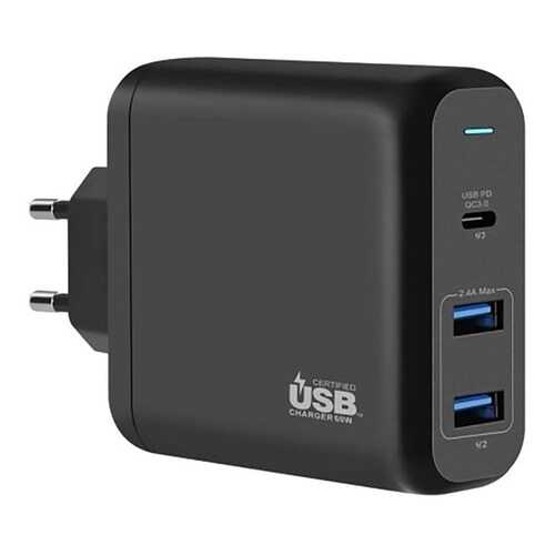 Сетевое зарядное устройство InterStep PD60W USB-C 2USB 24W Black в Теле2