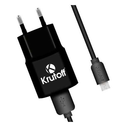 Сетевое зарядное устройство Krutoff CH-01M 1xUSB, 1A + кабель micro USB (black) в Теле2