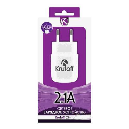 Сетевое зарядное устройство Krutoff CH-02 1 USB 2,1A White в Теле2