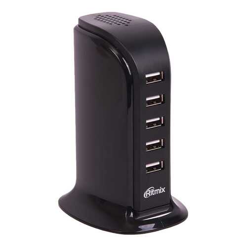 Сетевое зарядное устройство RITMIX 5 USB 2,1A Black в Теле2